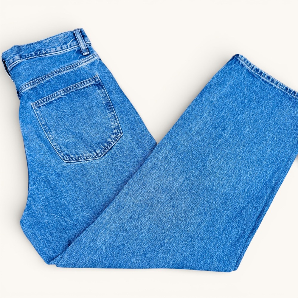 Uniglo Baggy High Waisted Womens Jeans Sz 10 Blue Medium Wash %100 Cotton Denim